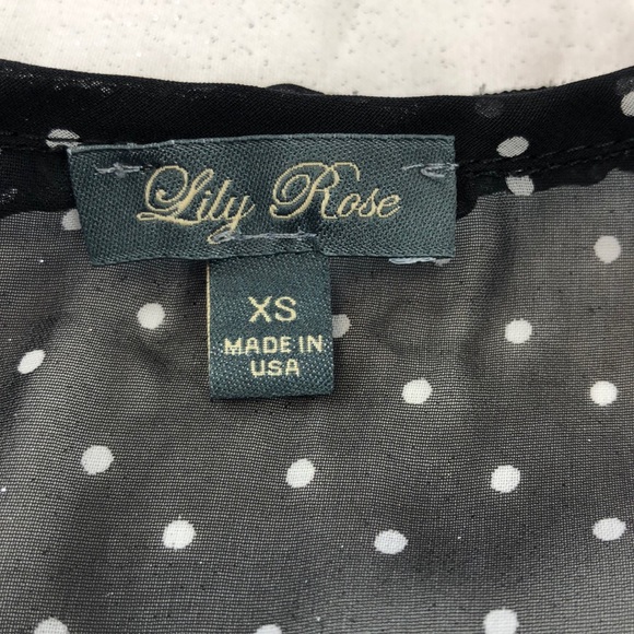 Lily Rose Black and White Polka Dot Blouse XS - Picture 3 of 8